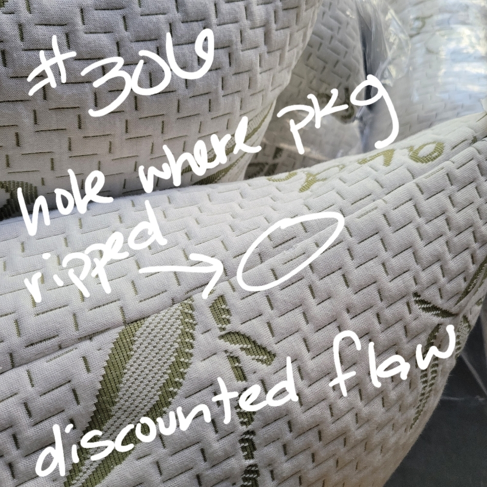 Bamboo #306 Pillow 6" Shredded Memory Foam NWOT flaw Removable Cover Costco - Picture 11 of 16